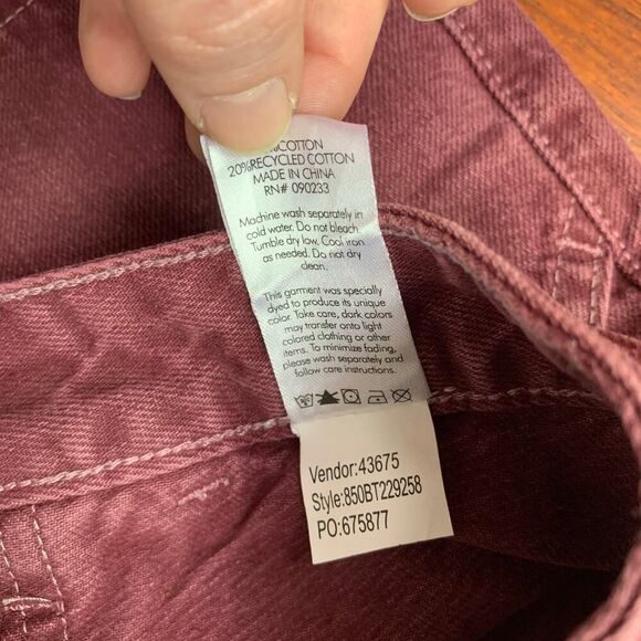 NEW Pacsun 90s BF Carpenter Jeans Burgundy Women's Size 26 - Picture 6 of 8